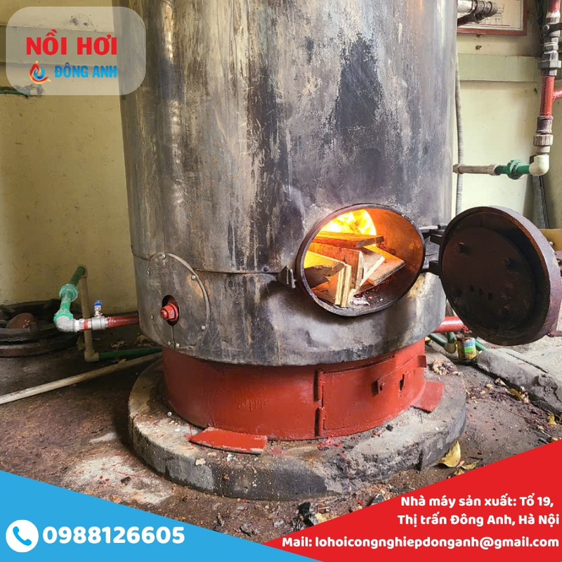 nồi hơi đốt than củi 100kg/h