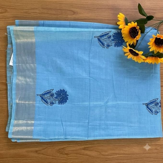 Women's Textured Kota Doriya Slub Silk Saree with Unstitched Blouse Piece