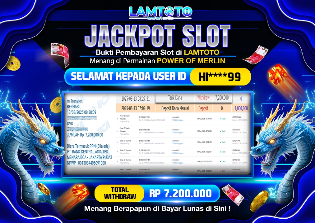 BUKTI JACKPOT LUNAS LAMTOTO