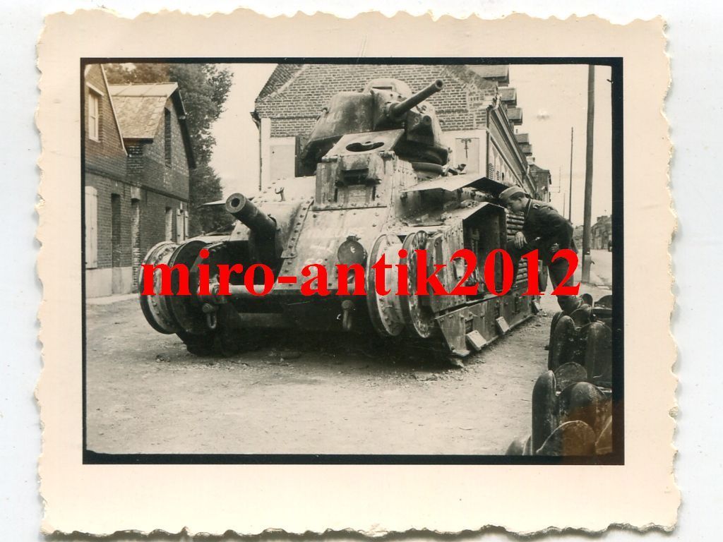 Foto, Wehrmacht, zerstörter Panzer, Char B1, TOU