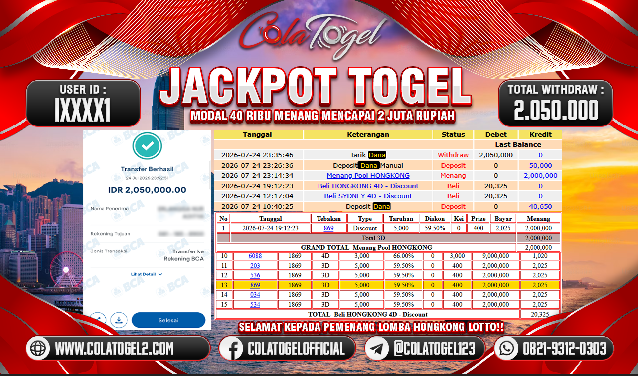 JACKPOT HONGKONG LOTTO!!