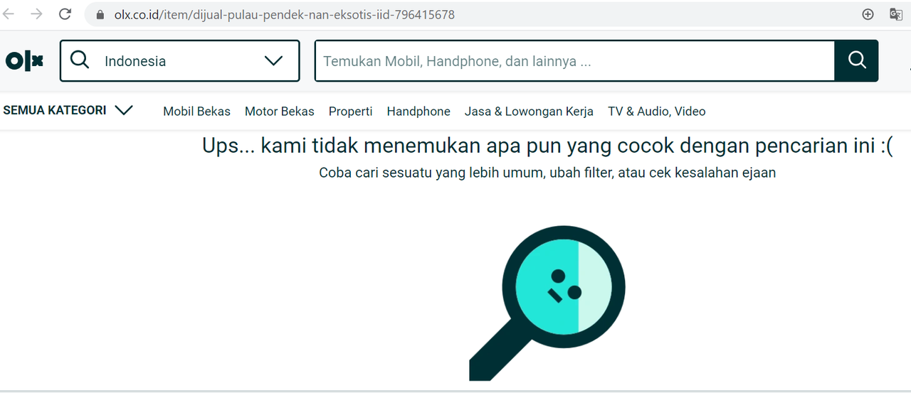 Penjualan Pulau Padang sudah tidak dapat diakses.