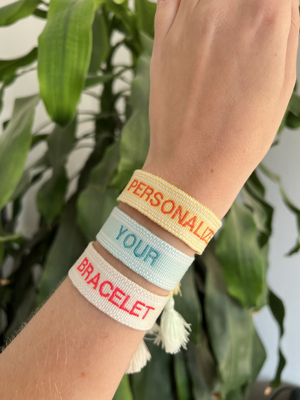 New in our collection: Personalized Embroidered Bracelets ♡ Very nice to wear yourself, together with your sister or to give as a present to someone close to you!