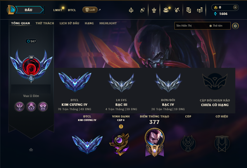 Acc LMHT # - Khung Bạc