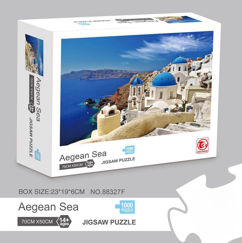 1000 piece Jigsaw Puzzle for Adults - Landscape Cityscape Art, Premium Quality Paper Cardboard, 70x50cm Finished Size, Stress Relief Brain Game Gift for Ages 14+ 【Aegean Sea】