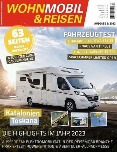 Cover: Wohnmobil und Reisen Magazin No 03 2022