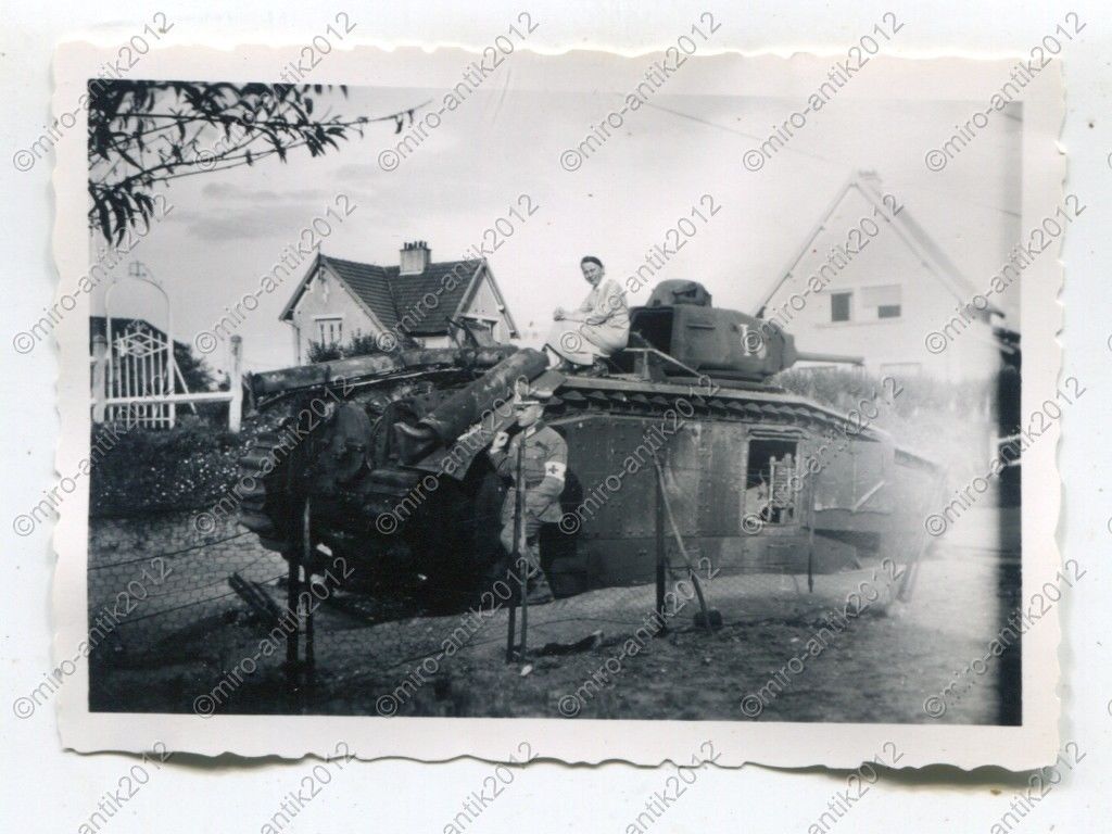 Foto, Wehrmacht, zerstörter Panzer, Char B1, VAU