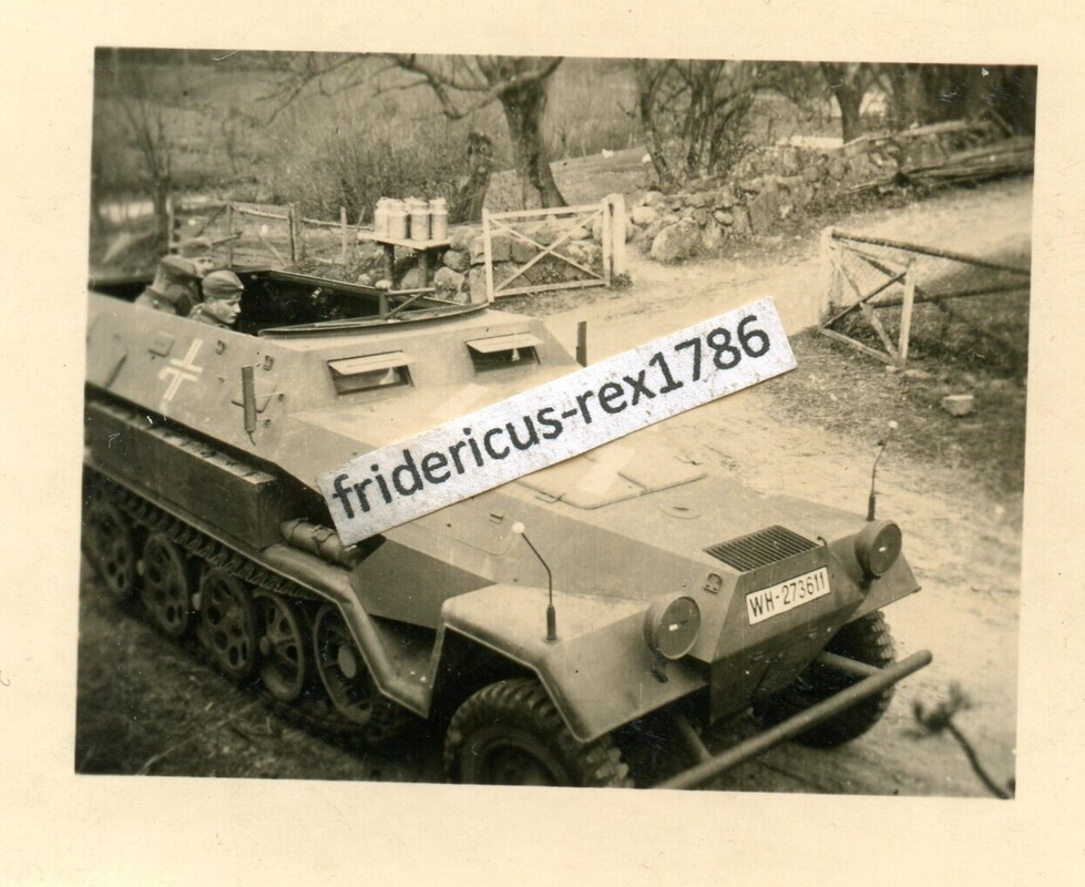A21 Foto Schützenpanzerwagen Sd.Kfz. 251 SPW mit Luftkennung Wappen Mai 1941