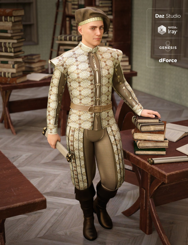 dForce Renaissance Attire for Genesis 8 Male(s)