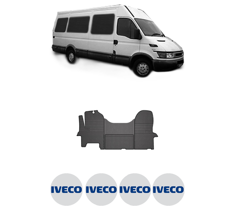 Set covorase presuri IVECO DAILY III Bus din 1999-2006, auto, din cauciuc thermoplastic, 4 Stickere auto cu IVECO