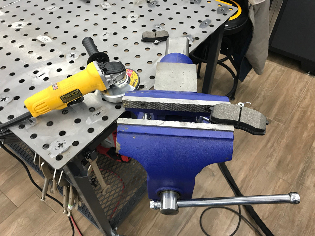 Brake pad grinding