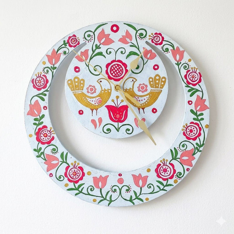 Scandinavian Art on Moon Clock DIY Kit 