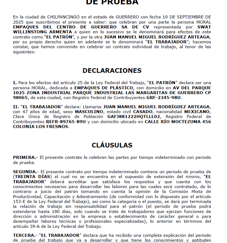 Ejemplo Contrato Laboral 1
