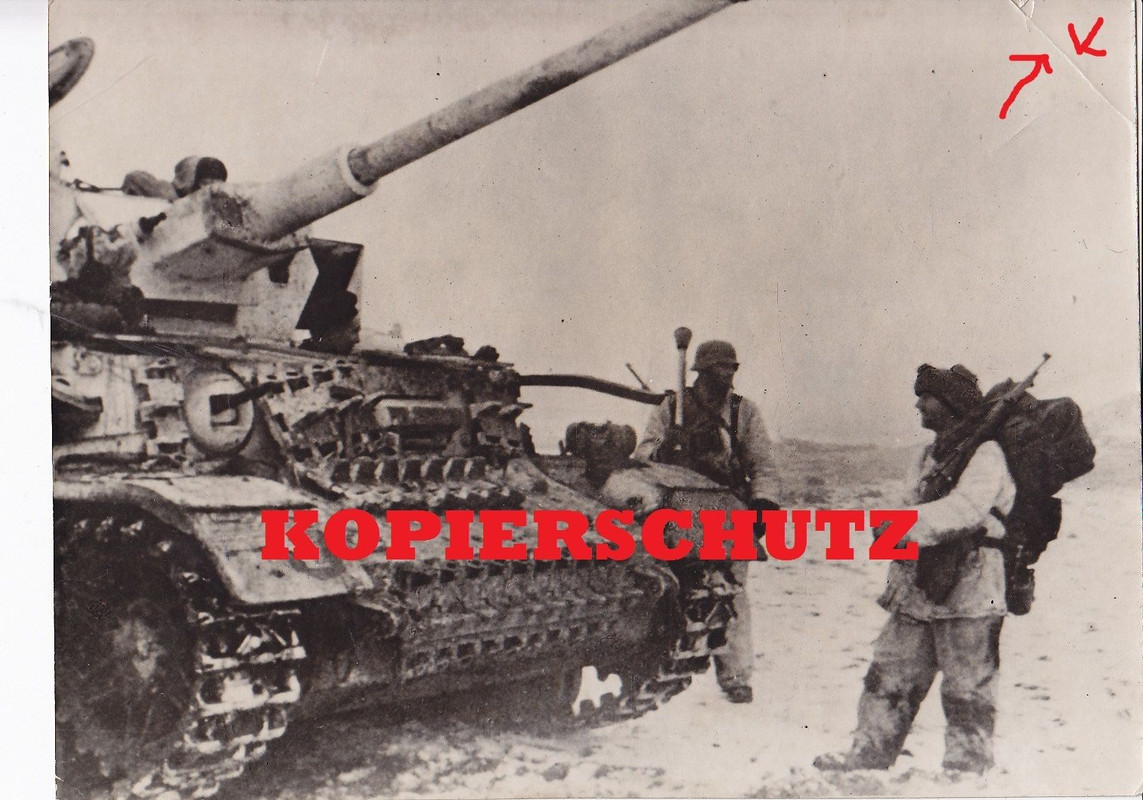 deutscher Panzer IV Lang Wintertarn weiß Front c