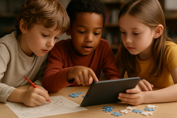 Deux personnes discutant d'une stratégie