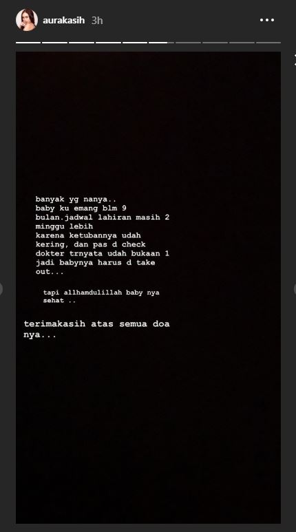 (Instaram story Aura Kasih)