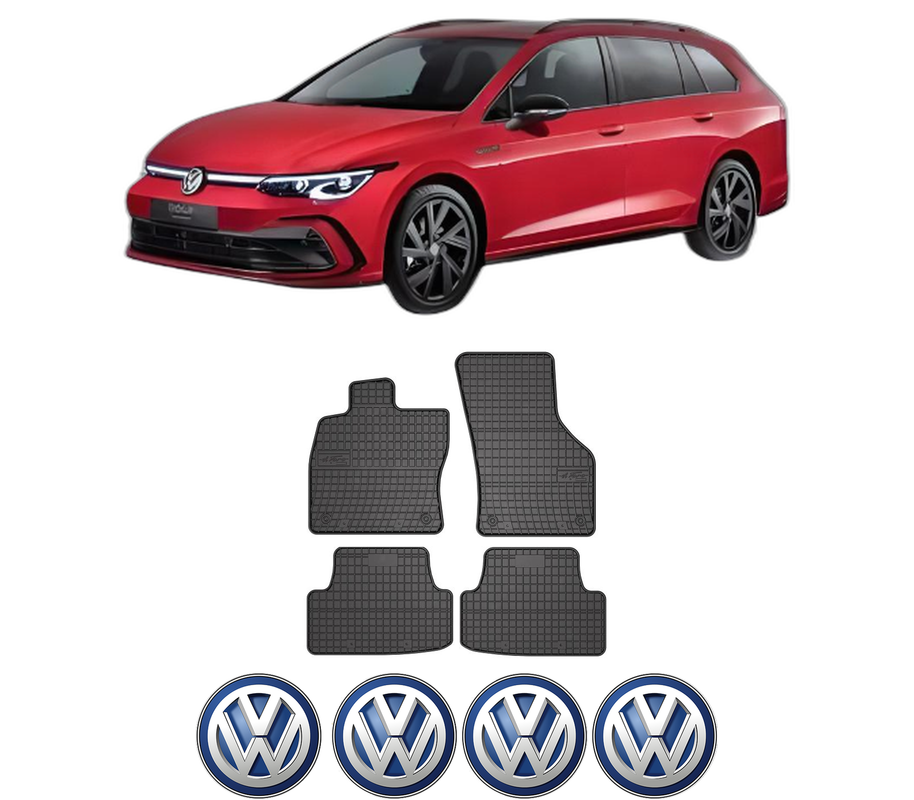 Set covorase presuri Volkswagen GOLF VIII Variant (CG5, DB5) din 2020-2024, auto, din cauciuc thermoplastic, 4 Stickere auto cu Volkswagen