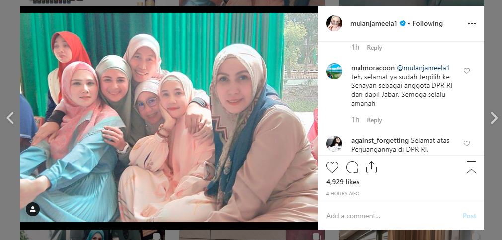 Mulan Jameela mendapat ucapan selamat dari netizen