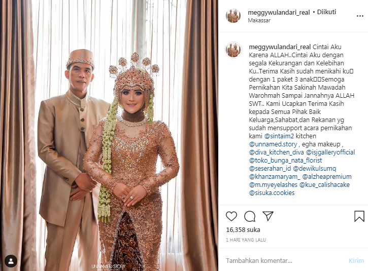 Meggy Wulandari resmikan pernikahannya dengan Muhammad secara negara