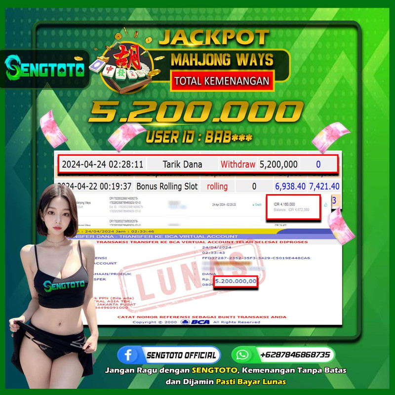 BUKTI PEMBAYARAN SLOT MAHJONG WAYS