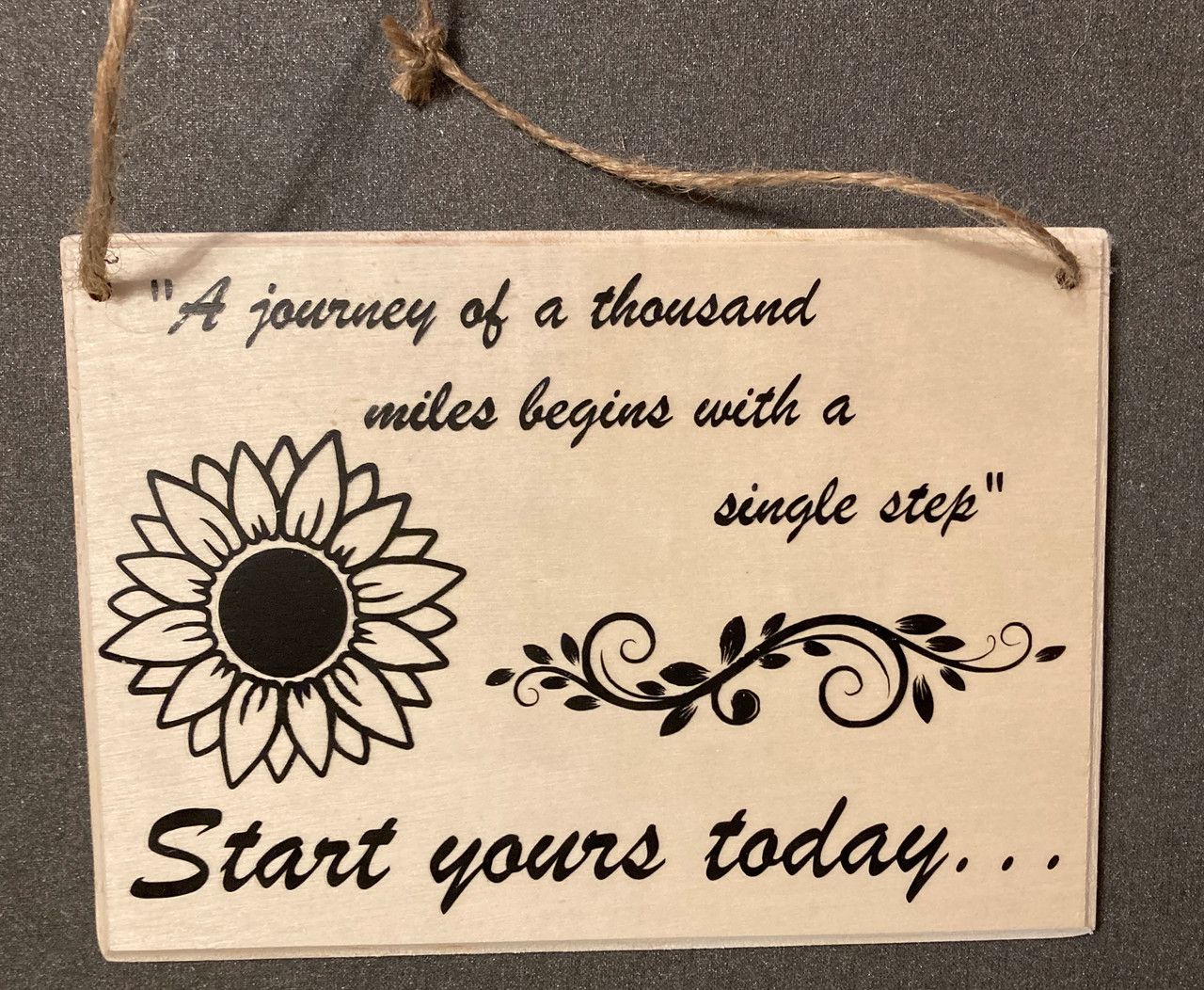 handcrafted journey sign