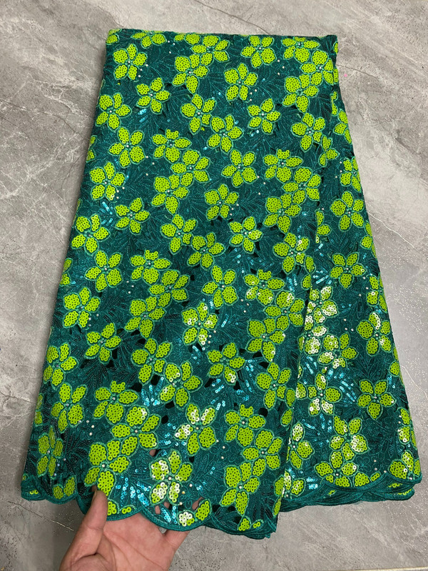 Green Double Net Lace — Jadayat fabrics