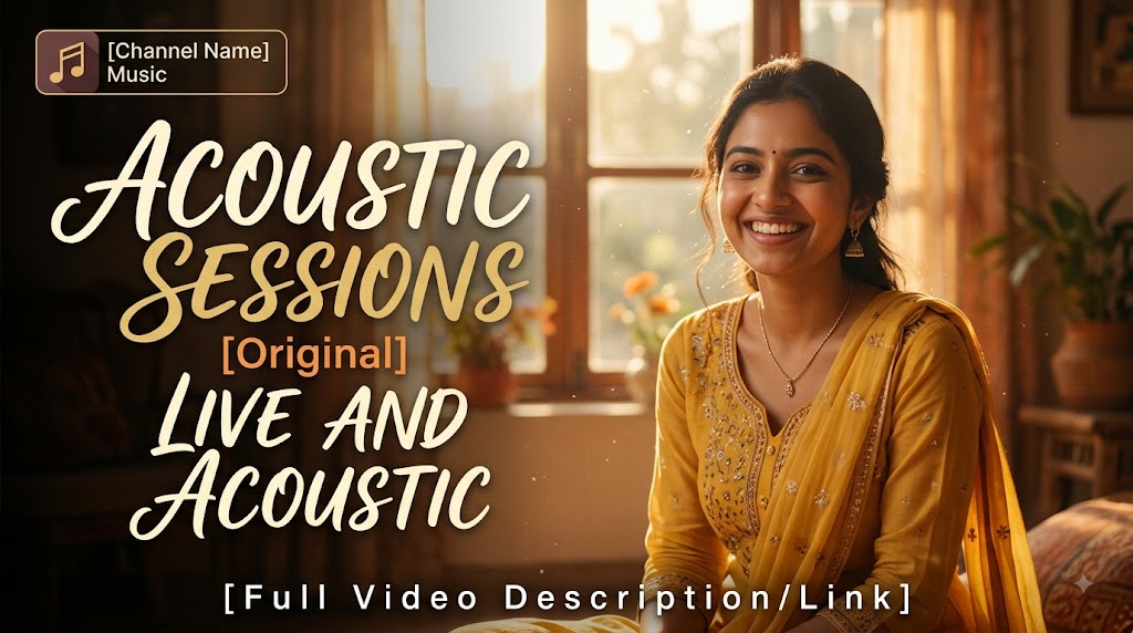 AI-generated example result for the youtube-thumbnail prompt: Music YouTube Thumbnail AI Prompt #78 – Single-Scene Composition
