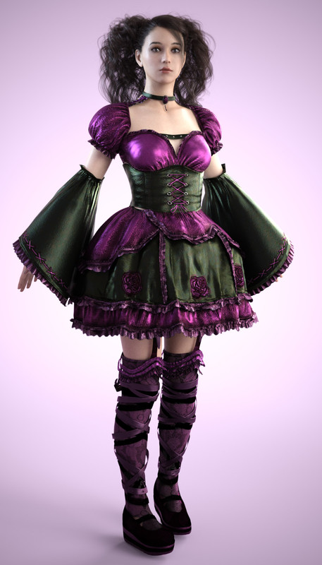 Gothic Lolita Outfit For Genesis 8 Female