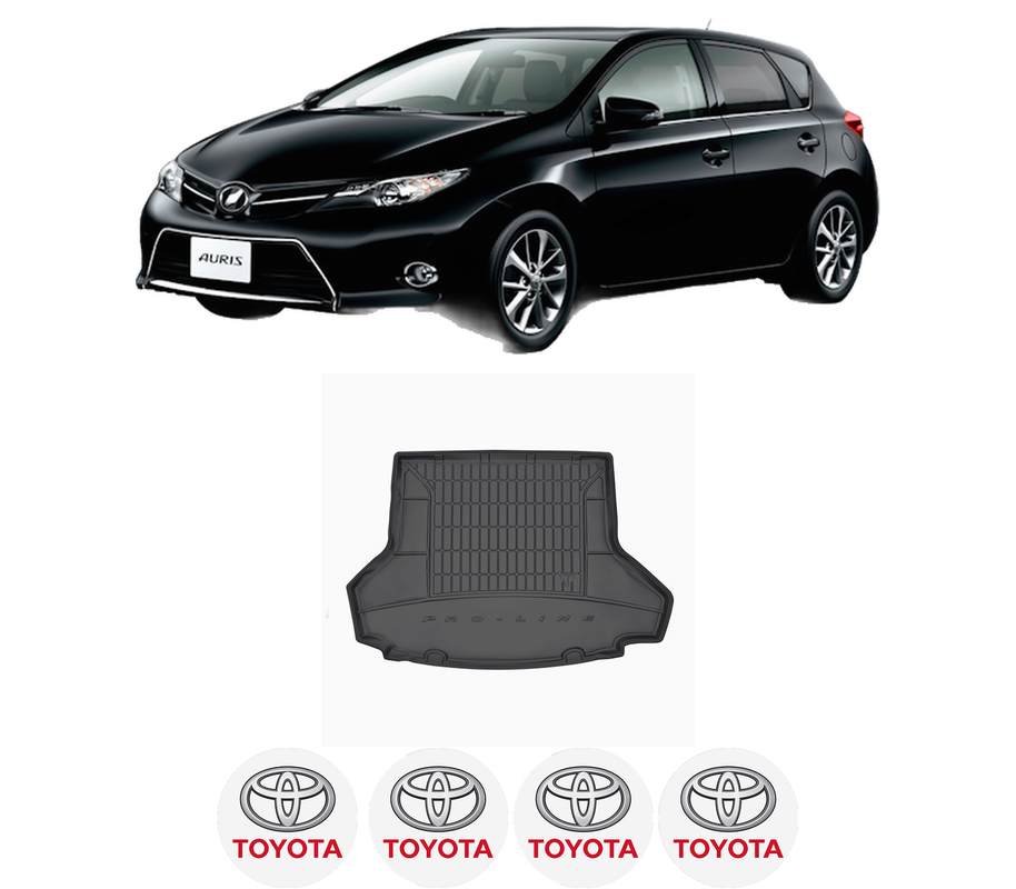 Tavita Portbagaj TOYOTA AURIS (_E18_) din 2012-2018, Protectie Portbagaj Auto, 4x Stickere auto cu TOYOTA