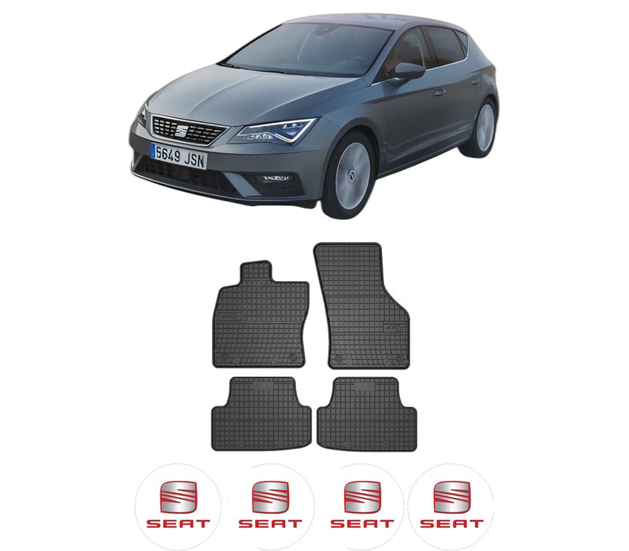 Set covorase presuri SEAT LEON Hatchback Van (5F1) din 2017-2018, auto, din cauciuc thermoplastic, 4 Stickere auto cu SEAT