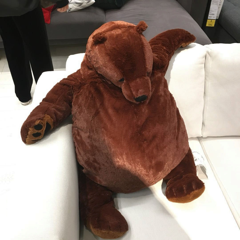 100cm Giant Simulation DJUNGELSKOG Bear Animal Toy Brown Teddy Stuffed Birthday | eBay