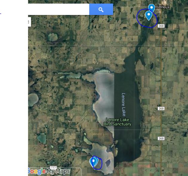 Lenore Lake sampling points