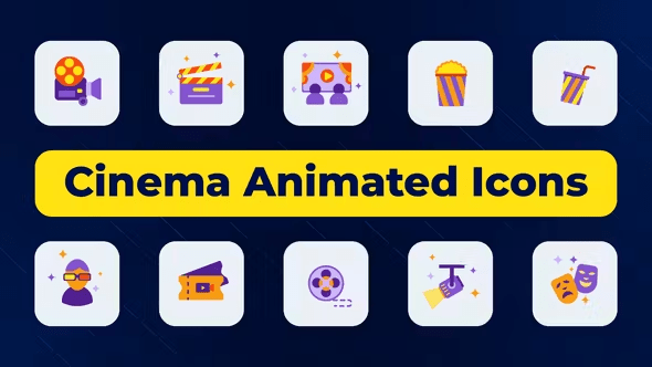 Videohive - Cinema Animated Icons 51013259