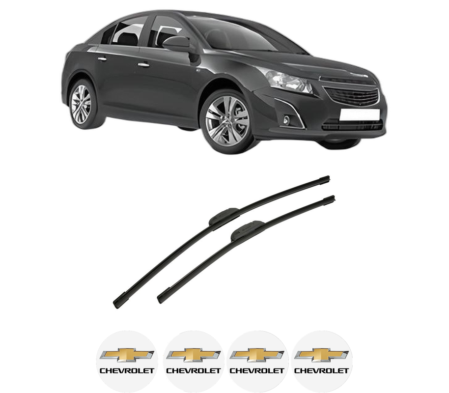 Set stergatoare auto CHEVROLET CRUZE (J300) din 2009-2018, pentru parbriz auto, 2 bucati, Bosch Aerotwin Retrofit, din cauciuc siliconat rezistent, 4 Stickere Auto CHEVROLET