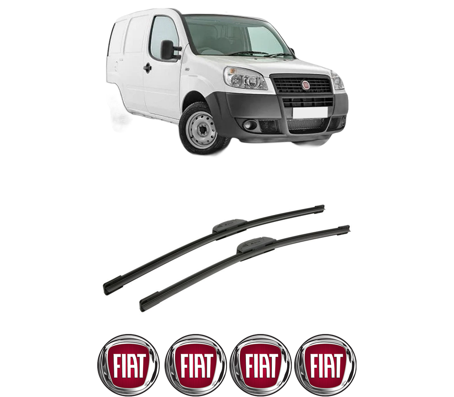 Set stergatoare auto FIAT DOBLO Box Body/MPV (223_) din 2001-2010, pentru parbriz auto, 2 bucati, Bosch Aerotwin Retrofit, din cauciuc siliconat rezistent, 4 Stickere Auto FIAT