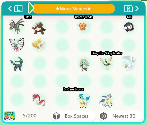 Harmony Friends' shinies traded for and found normally in-game