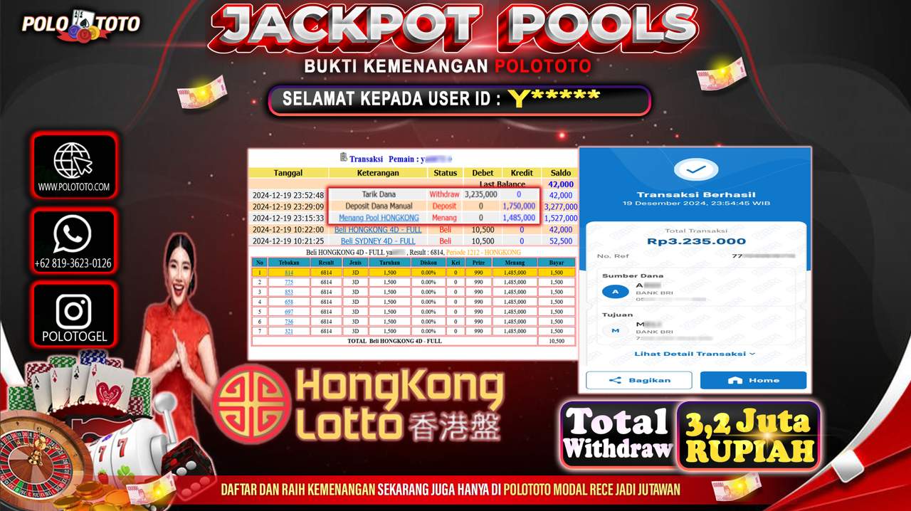 POLOTOTO JACKPOT TOGEL PASARAN HONGKONG Rp.3,235.000,-