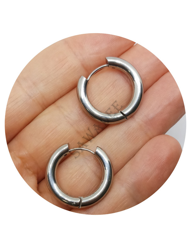 Pendientes de Aro Hombre Mujer en Acero Modelo Pirata Grandes 4x24mm Para Amigos