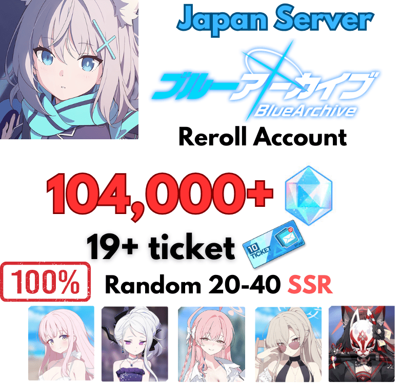 [JP] Blue Archive JP Gói 5 Reroll Account 