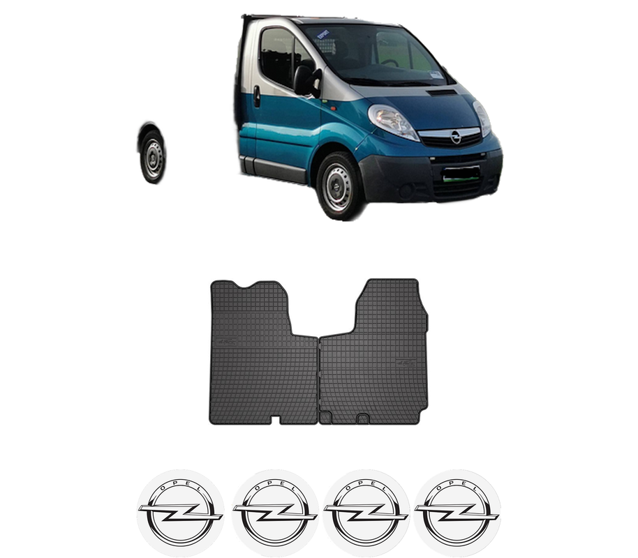 Set covorase presuri OPEL VIVARO A Platform/Chassis (X83) din 2001-2014, auto, din cauciuc thermoplastic, 4 Stickere auto cu OPEL
