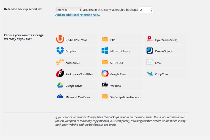 Updraft Plus Choose Remote Storage Location Affiliate Income Programs