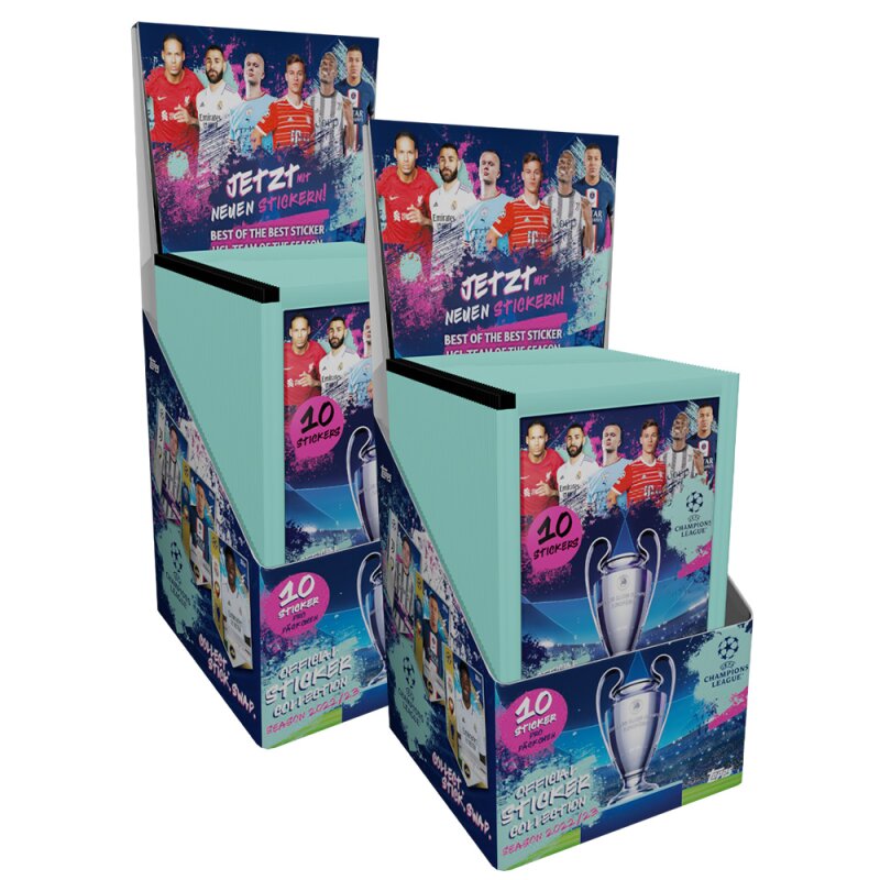 ΟΜΑΔΙΚΗ ΠΑΡΑΓΓΕΛΙΑ TOPPS CHAMPIONS LEAGUE 2022-23 (1-545) & UPDATES & LS1- LS104 Topps-champions-league-2022-23-sammelsticker-2-displays-100-tueten