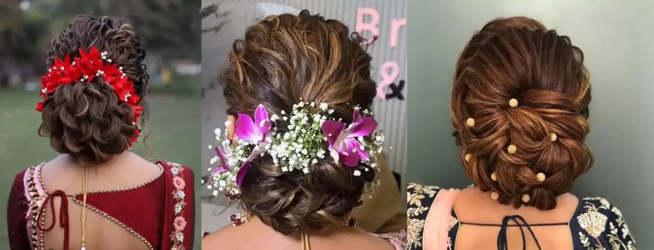 Untidy Bun with Loose Curls in Front