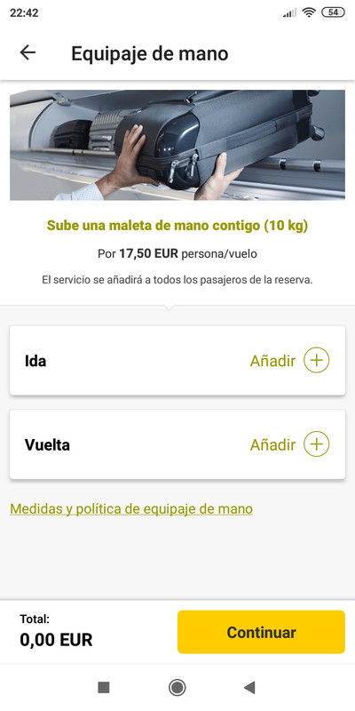 Qué equipaje de mano puedo subir a bordo con Vueling?