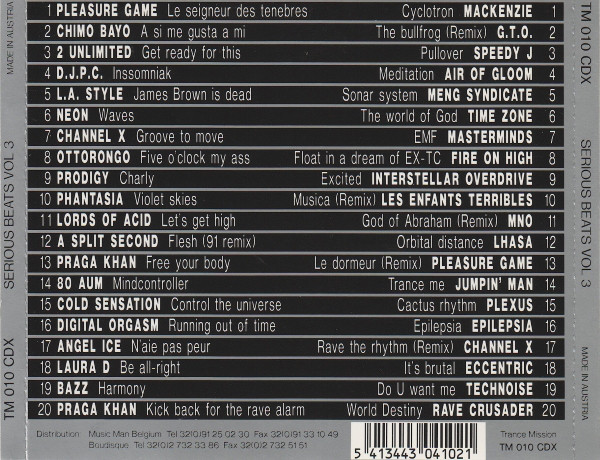 24/02/2023 - Various – Serious Beats Vol. 3 (2 x CD, Compilation)(Trance Mission – TM 010 CD)  1991 R-182797-1421854356-1960-jpeg