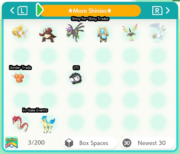 Harmony Friends' shinies traded for and found normally in-game