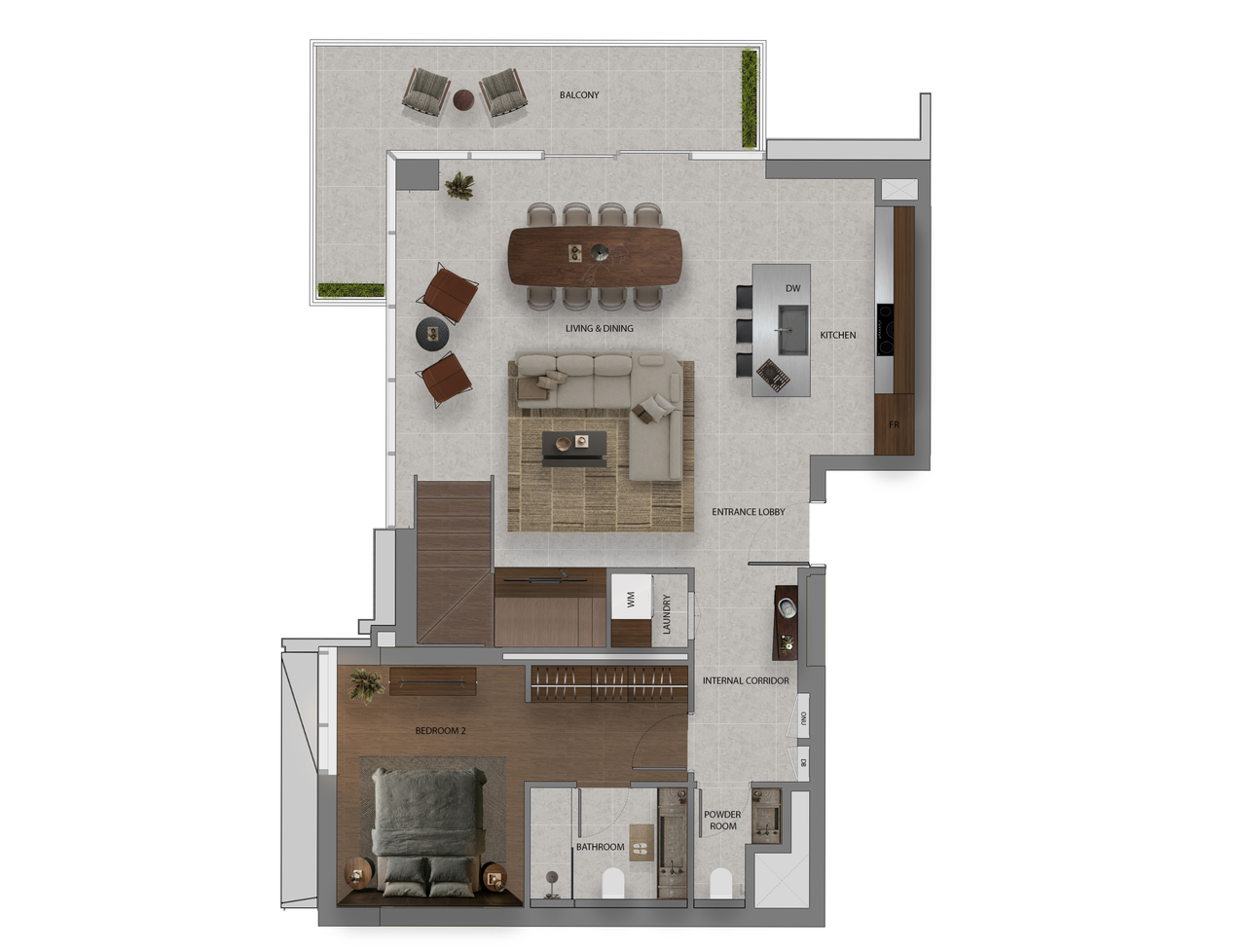 ПЛАНИРОВКА — Kanso Loft, 2 спальни, 120—148 м²