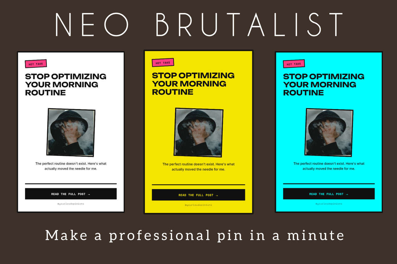 Free Neo-Brutalist Pinterest Template cover