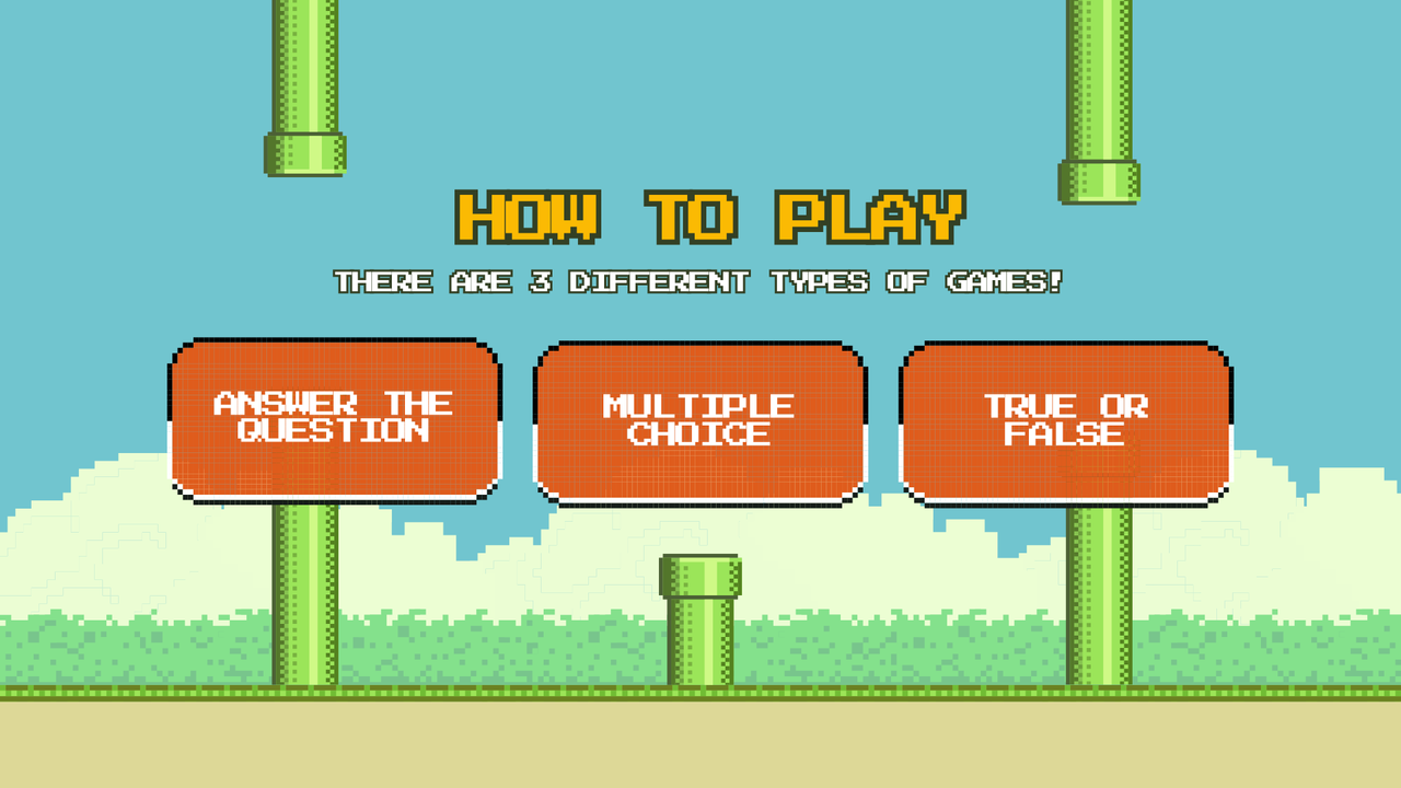 Blue Green Retro Pixel Playful Trivia Game Animated Quiz Presentation