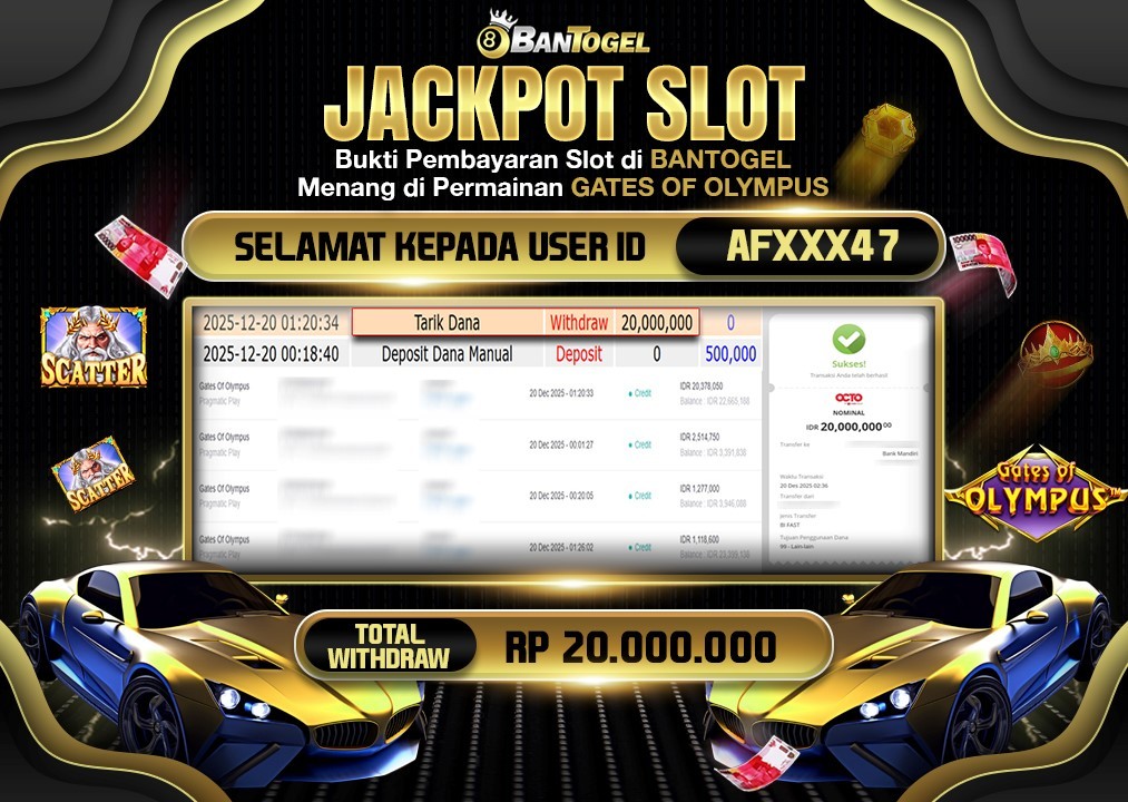 BUKTI JACKPOT LUNAS BANTOGEL